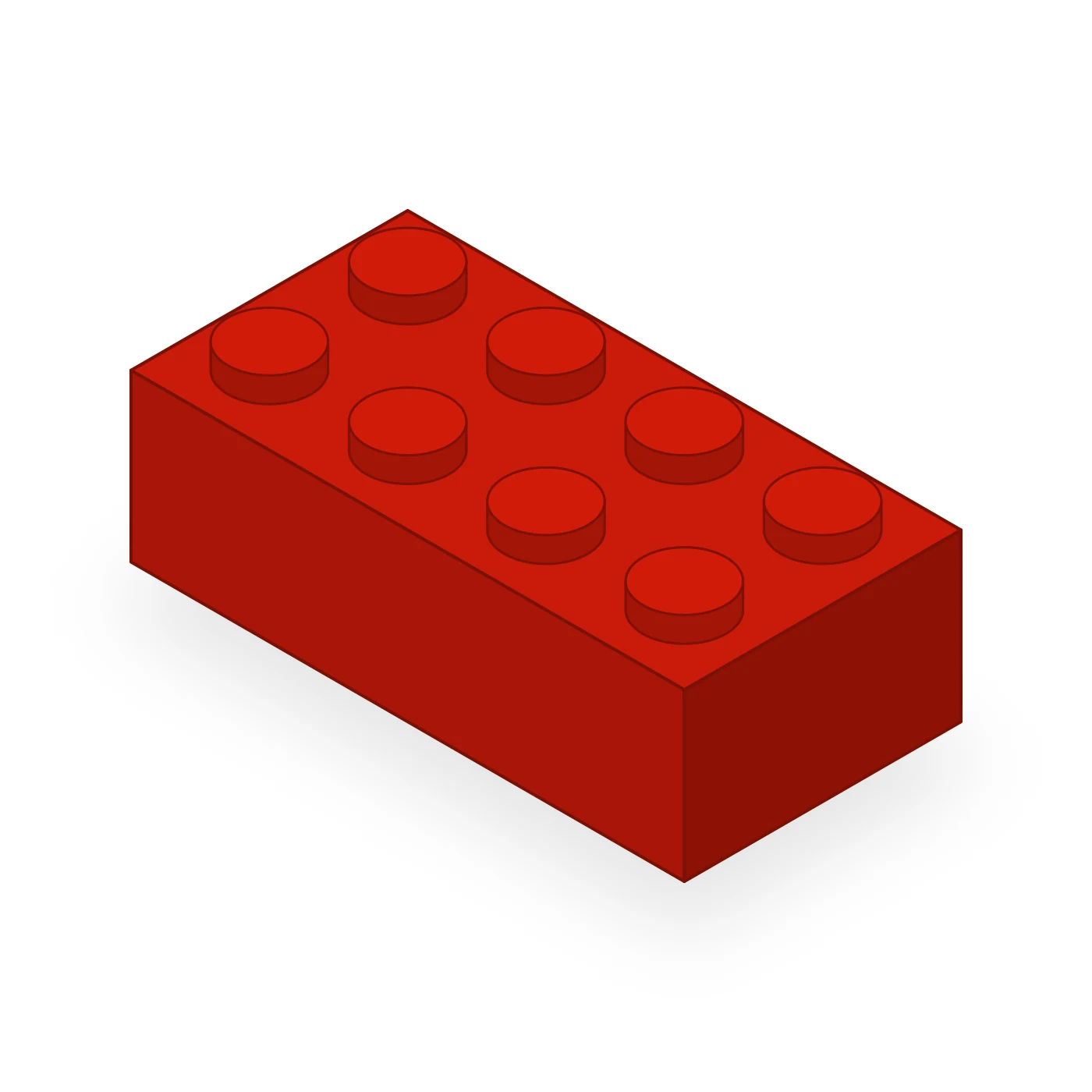 Roter Baustein 2×4
