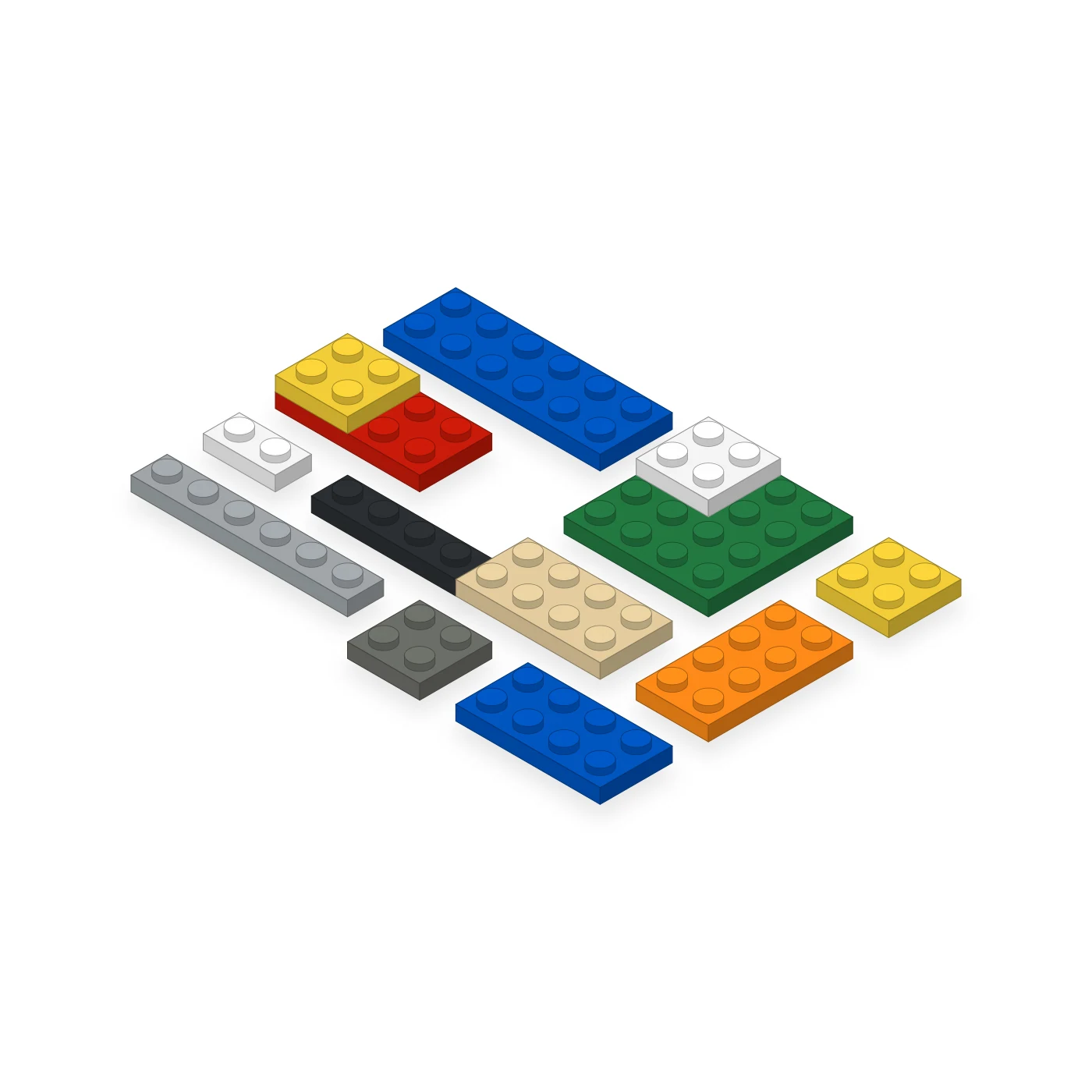 Platten in verschiedenen Formaten und Farben